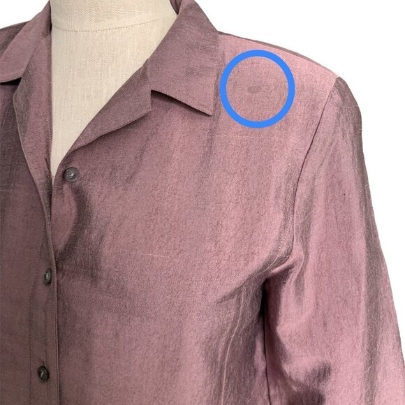 J. Jill Silk Button Front/Peplum Back Jacket Top Sz 6P Mauve 98E - Picture 5 of 7